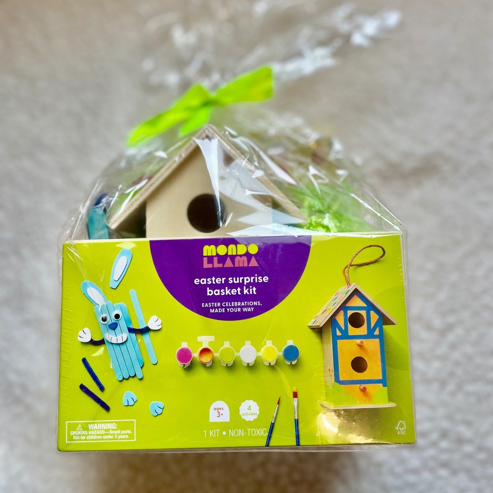 Mondo Llama Easter Surprise‎ Basket Kit 4 Activities Kids Paint Bunny Birdhouse